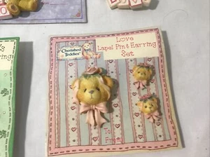 Lot of Vtg CHERISHED TEDDIES LAPEL PINS & EARRINGS teddy bear earring sets READ! - Picture 1 of 12