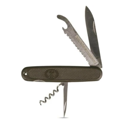 Cuchillo plegable de bolsillo estilo militar alemán Bundeswehr Bund campamento de supervivencia pesca Foto 1 de 3