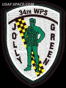 USAF 34th WEAPONS SQ - JOLLY GREEN - Nellis AFB, NV - ORIGINAL AIR FORCE PATCH - Imagen 1 de 2