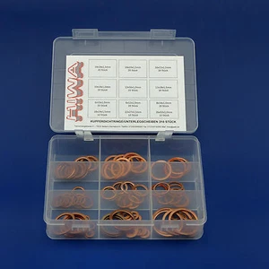 Dichtring Sortiment Set Kupfer Dichtungen Öl Kupferringe 210 teilig  - Bild 1 von 1