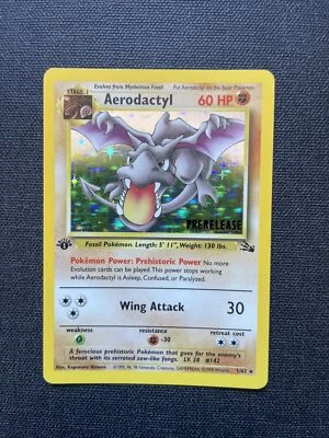 **NEAR MINT** Aerodactyl 1/62 1st Edition Holo Rare Prerelease Promo Fossil ENG - Imagen 1 de 4