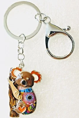 Koala Bear Enamel Alloy Key Ring Multicolor Keychain Jewelry - Imagem 1 de 2