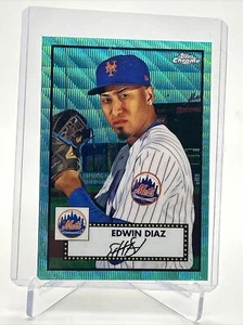 2021 Topps Chrome Platinum Edwin Diaz AQUA Card #264 Mint FREE SHIPPING - Picture 1 of 3