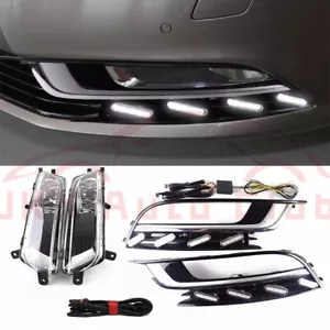 For Volkswagen Passat CC 2013-2016 u 2Pcs LED DRL Fog Lamp Dynamic Signal Wiring - Picture 1 of 12
