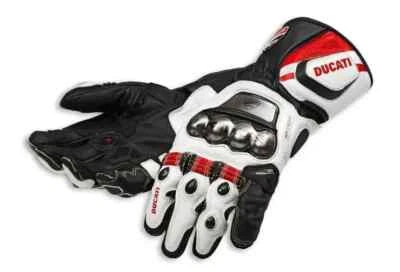 DUCATI Biker Motorcycle Leather Gloves Mens Racing Motorbike Leather Gloves CE - Image 1 of 2