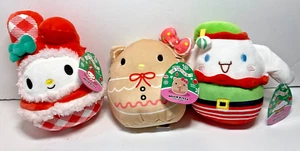Squishmallow Hello Kitty & Friends 8" Christmas Plush Set of 3 Kellytoy - Picture 1 of 10
