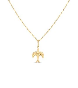 Collana con ciondolo colibrì in oro 14 kt con olivo e catena - Foto 1 di 28