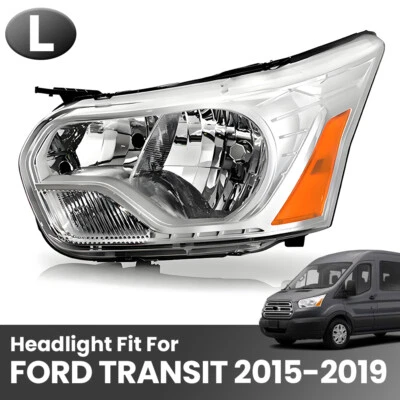 For 2015-2019 Ford Transit 150 250 350 Halogen Chrome Headlight Headlamp Driver - Image 1 of 4