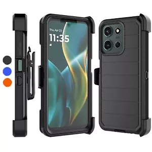 For Motorola Moto G 5G 2025 Case With Built in Screen Protector Belt Clip Cover - Picture 1 of 19