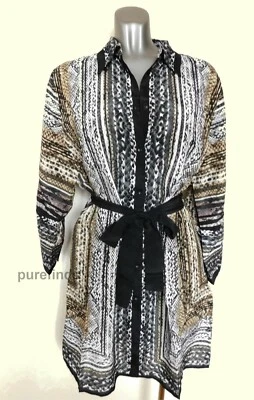 GOTTEX CONTORNO SERPIENTE ENCANTADOR SEDA TÚNICA CAFTÁN TALLA PEQUEÑA REINO UNIDO 10-12 NUEVO CON ETIQUETAS Foto 1 de 4