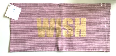 POTTERY BARN KIDS Almohada Lumbar Falsa DESEO Cubierta Letras Doradas Lentejuelas Algodón Nuevo con Etiquetas Foto 1 de 4