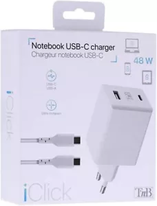 Tnb - iClick - Mini Chargeur Universel USB Type-C 48W notebook MacBook - Foto 1 di 5