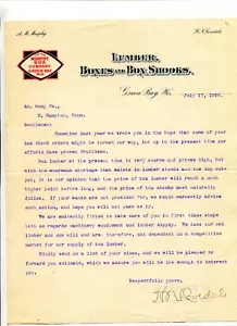 Illustrated Letterhead MURPHY BOX CO Lumber Box Shooks Green Bay WI 1900 - Picture 1 of 1