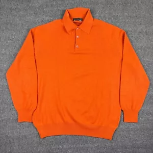 Vintage Loutie Pure Cashmere Pullover Herren XL Orange Kragen Preppy Weich Freizeit - Bild 1 von 6