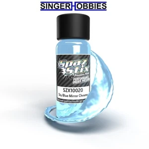 SPAZ STIX SZX10020 Sky Blue Mirror Chrome Airbrush Ready Paint, 2oz Bottle HRP - Picture 1 of 2