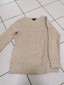 Damen Pullover Gold Pailletten Gr 42 - Bild 1 von 18