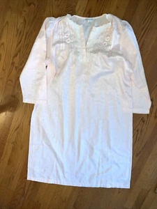 MISS ELAINE Vintage Granny Night Gown Pink Soft Light Weight Sz LARGE ❤️tb12m23 - Picture 1 of 6