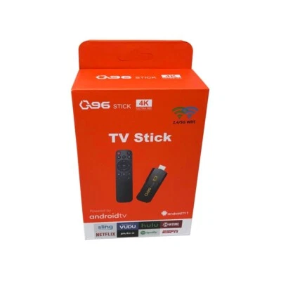 Stick tv telecomando smart tv android 11 mini box 4k ultra hd 16gb 256gb q96 sd - Immagine 1 di 4