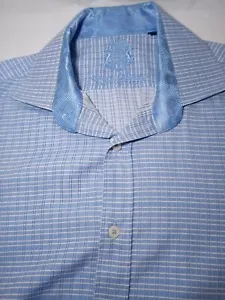 MEN'S "ENGLISH LAUNDRY" LONG SLEEVE SHIRT 16 34/35 WHITE BLUE STRIPES - Picture 1 of 17