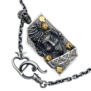 New Handmade Original Design 925 Sterling Silver The Joker Necklace Pendant Mens - Picture 1 of 6