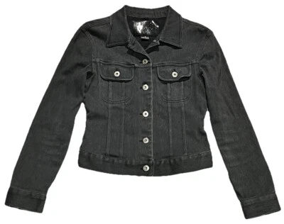 Chaqueta para mujer Guess talla M gris denim camionero moto manga larga aire libre glamour Foto 1 de 4
