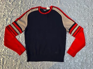 Vtg 60 70’s Cavallini Knit MOD Surfer Sweater L Black Red White Euc - Picture 1 of 7