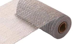 10 inch x 30 feet Deco Poly Mesh Ribbon Platinum Laser Silver Foil - Picture 1 of 1