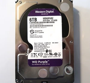 Western Digital WD60PURZ-85ZUFY1 Thailand (WX21) 3.5" 6TB Sata APR/2019 - Picture 1 of 3