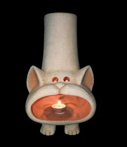 Handcrafted Ceramic Cat Chiminea With Whimsical Design For Indoor/Outdoor Use 11 - Picture 1 of 12
