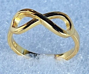 Ring Infinity - echt Silber 925 Sterlingsilber - 18 Karat vergoldet Größe 50 - Bild 1 von 3