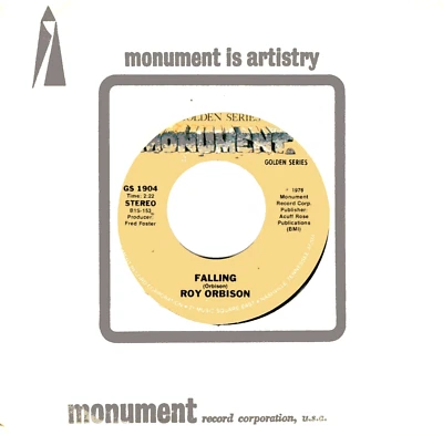 Roy Orbison:    Falling / Distant Drums.. 45 RPM 6140 - Image 1 of 3