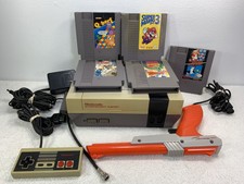 Nintendo NES Console System Bundle 5 games zapper 1 controller tested
