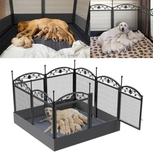Dog Playpen Heavy Cage Pet Exercise Metal Fence Kennel with Door & Fertility Pad - Picture 1 of 12