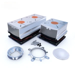 100W LED Aluminium Kühlkörper Lüfter + 60° 90° 120°44mm Objektiv + Reflektor Brack - Bild 1 von 12