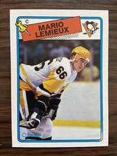 1988-89 O PEE CHEE MARIO LEMIEUX CARD # 1 . PENGUINS SUPERSTAR!!