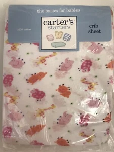 Vintage Carter’s Starter Baumwolle Kinderbettlaken Tiere 2001 NEU (A) - Bild 1 von 4