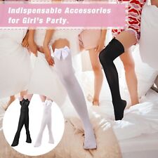 Opaque Bow Stockings Thigh High Stockings Black White Knee High Socks With Bows