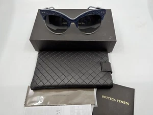 NUOVI occhiali da sole Bottega Veneta BV 0014S 004 blu fumo occhio di gatto - Foto 1 di 6