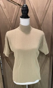 Vintage Y2K Damen Anna grau Seidenmischung Kurzarm Bluse Gold Urlaub Party - Bild 1 von 10