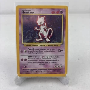 Mewtwo 10/102 Pokémon Card Base Set Holo WOTC 1999 LP Rare - Picture 1 of 10
