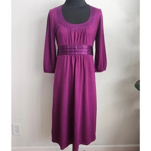 EUC Boden Women's Purple Silk-Cotton Blend Jersey Scoop Neck Midi Dress 10 L - Picture 1 of 9