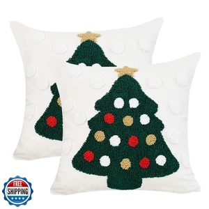 NIDITW Set di 2 Copricuscini Natalizi Decorativi Tufting Lancio 1 - Foto 1 di 5