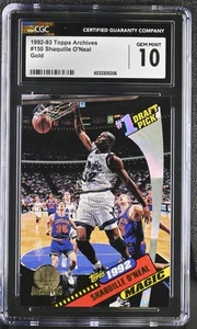 1992-93 Topps Archives Shaquille O'Neal #150 Gold Stamp Rookie Magic RC CGC 10 - Picture 1 of 2