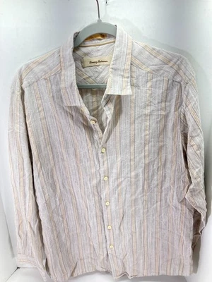 Tommy Bahama Button Up Shirt Mens L White Striped Slim Fit Long Sleeve Classic - Image 1 of 4