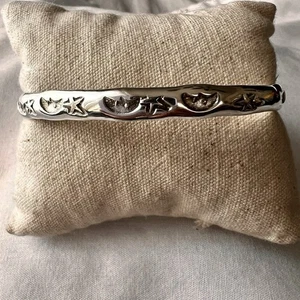 Sterling Silber TAXCO Mexiko Stern Mond Armreif Armband Handwerk Tribal Design 21g - Bild 1 von 12