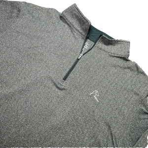 Sudadera Rhoback Adulto Grande 1/4 Cremallera Verde Espiga Golf Pullover LEER - Imagen 1 de 8