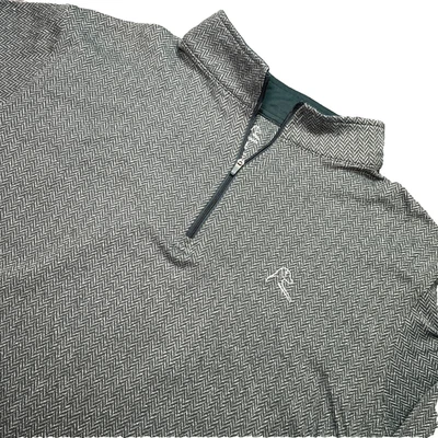 Sudadera Rhoback Adulto Grande 1/4 Cremallera Verde Espiga Golf Pullover LEER Foto 1 de 4