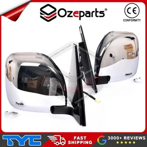 Set / Pair LH+RH Electric Door Mirror Chrome For Mitsubishi Pajero NM NP 00~06 - Picture 1 of 6
