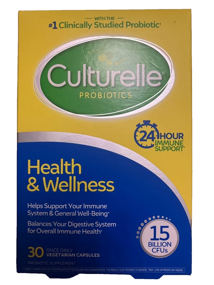 Culturelle Probióticos Salud y Bienestar 24 Horas Apoyo Inmunológico 30 Cápsulas Foto 1 de 4