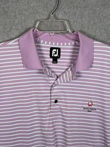 FootJoy Poloshirt Herren XXL Rosa Weiß Gestreift Polyester Stretch Kurzarm - Bild 1 von 10